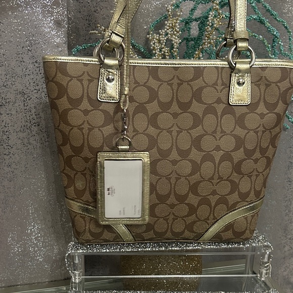 Coach Brown and Gold Tote Bag NWOT - Picture 4 of 14